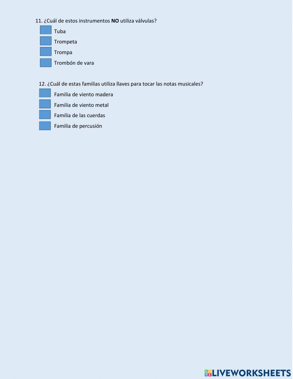 Instrumentos de la orquesta