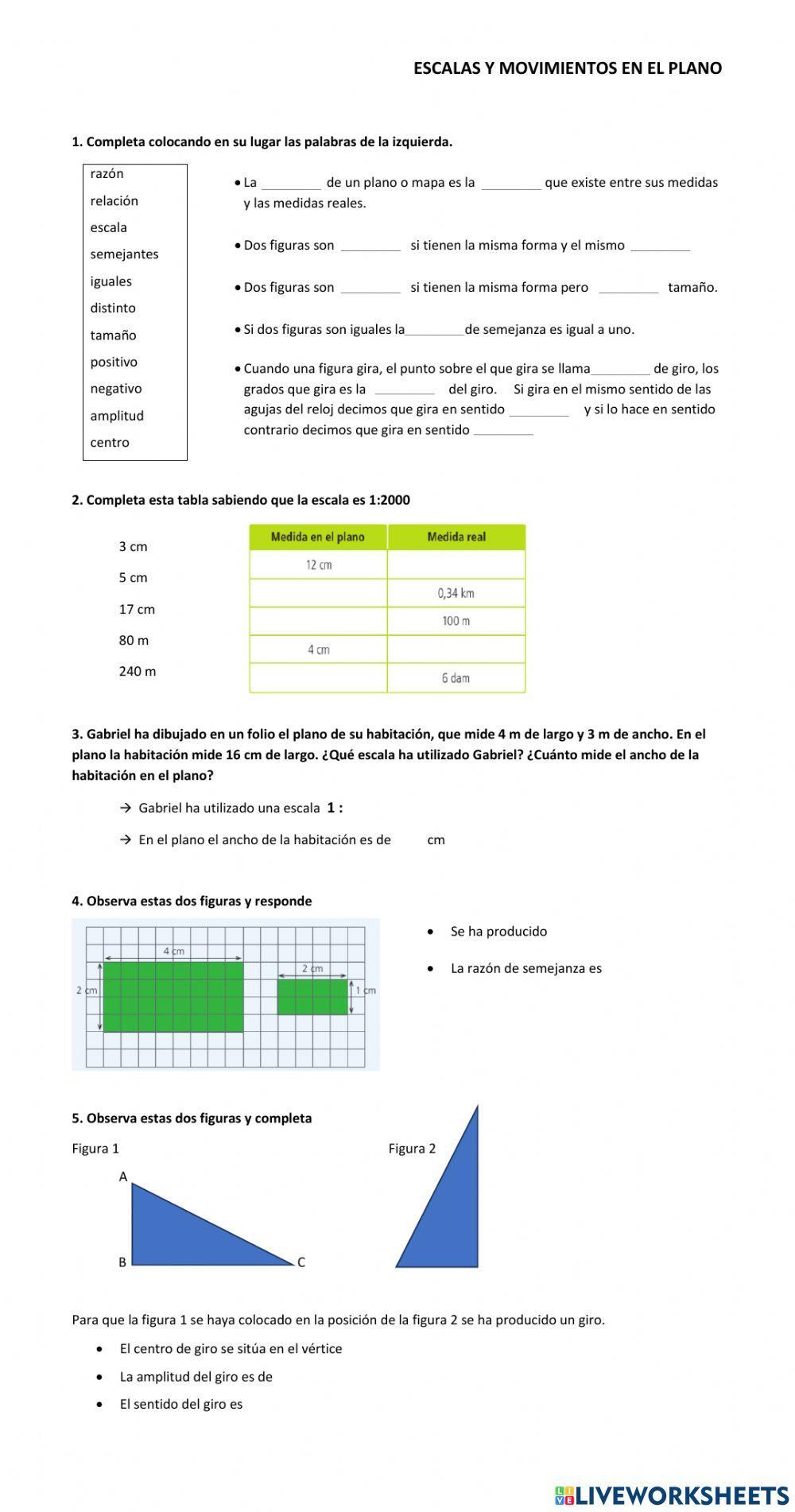 Escalas y movimientos en el plano 6.8 Escalas y movimientos en el plano 6.8