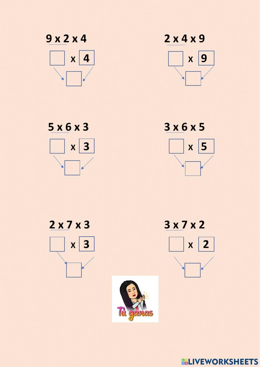 Propiedad Asociativa de la Multiplicación
