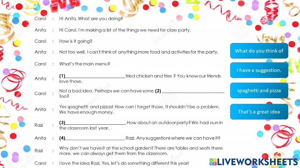 Planning a class Party