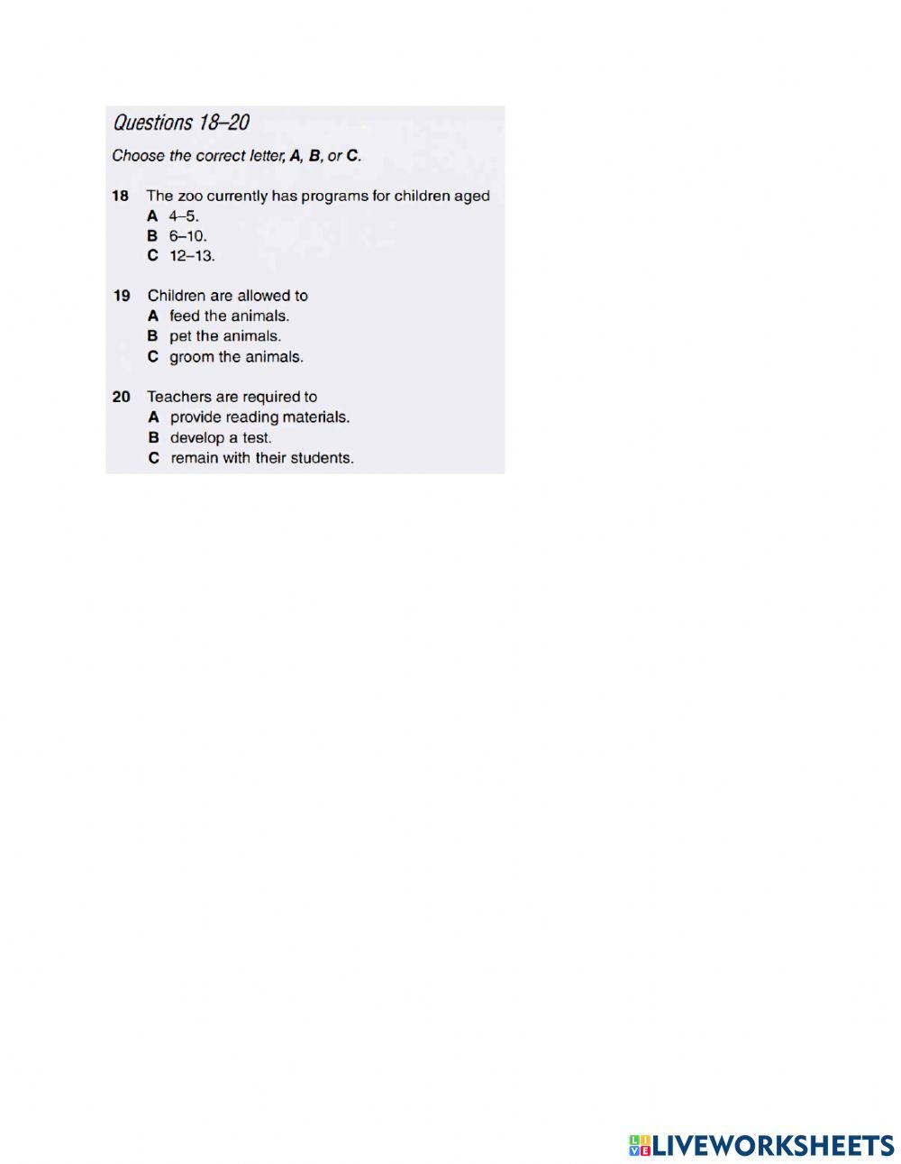 Ielts listening quiz 1
