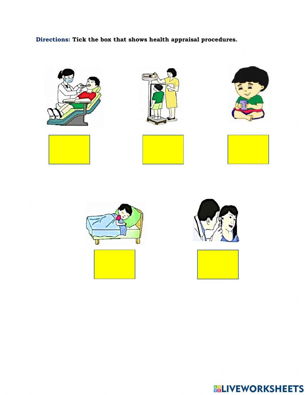 health-appraisal-procedures-nneth-live-worksheets