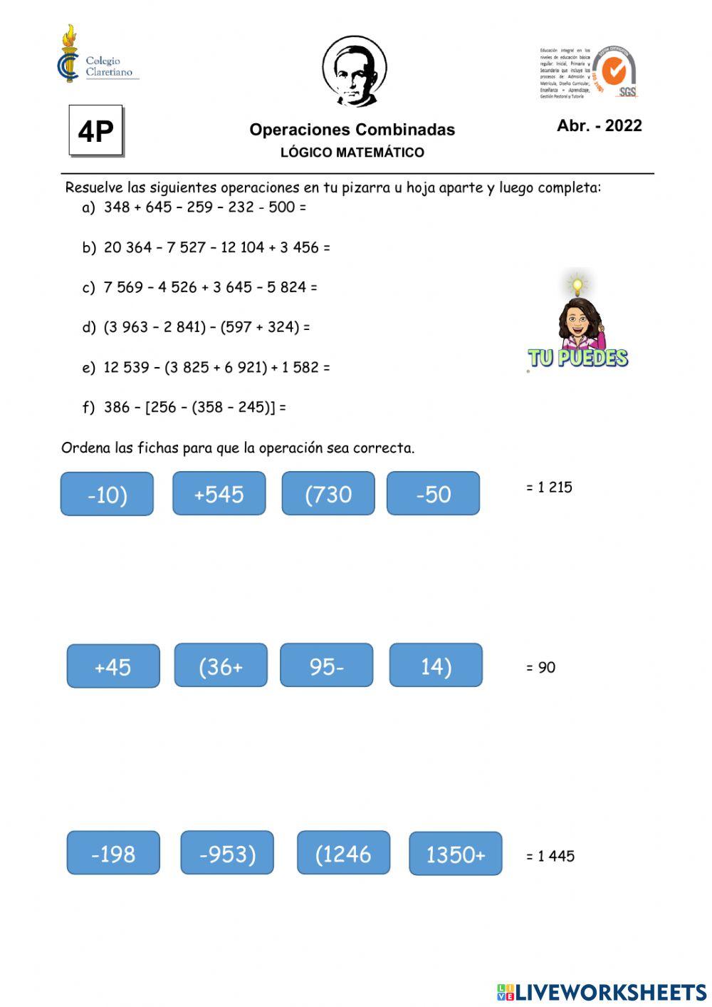Operaciones combinadas