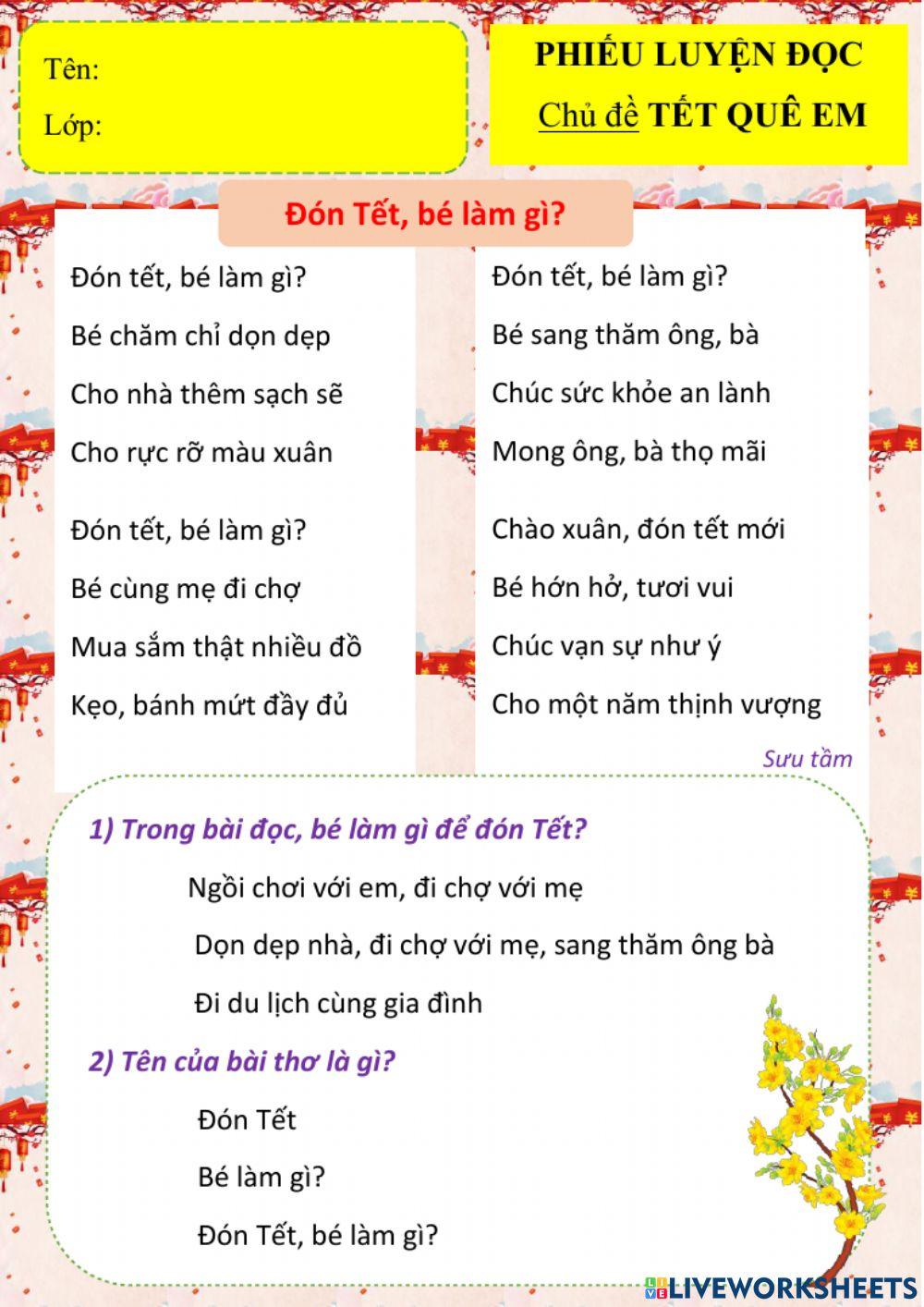 TIẾNG VIỆT - Luyện đọc