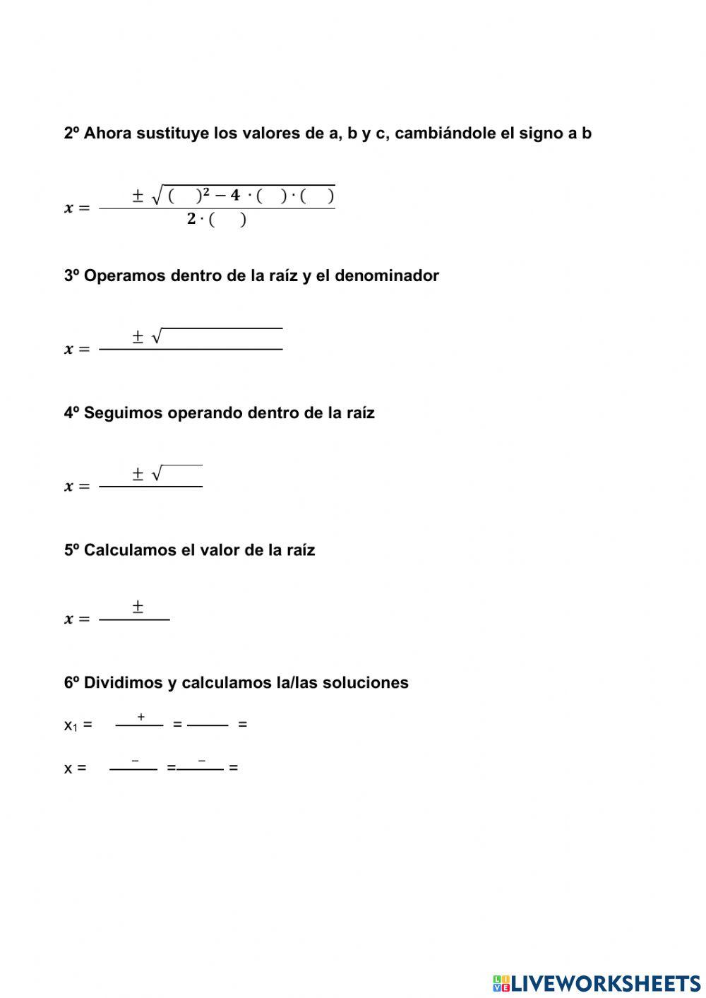 Ecuaciones de segundo grado paso a paso