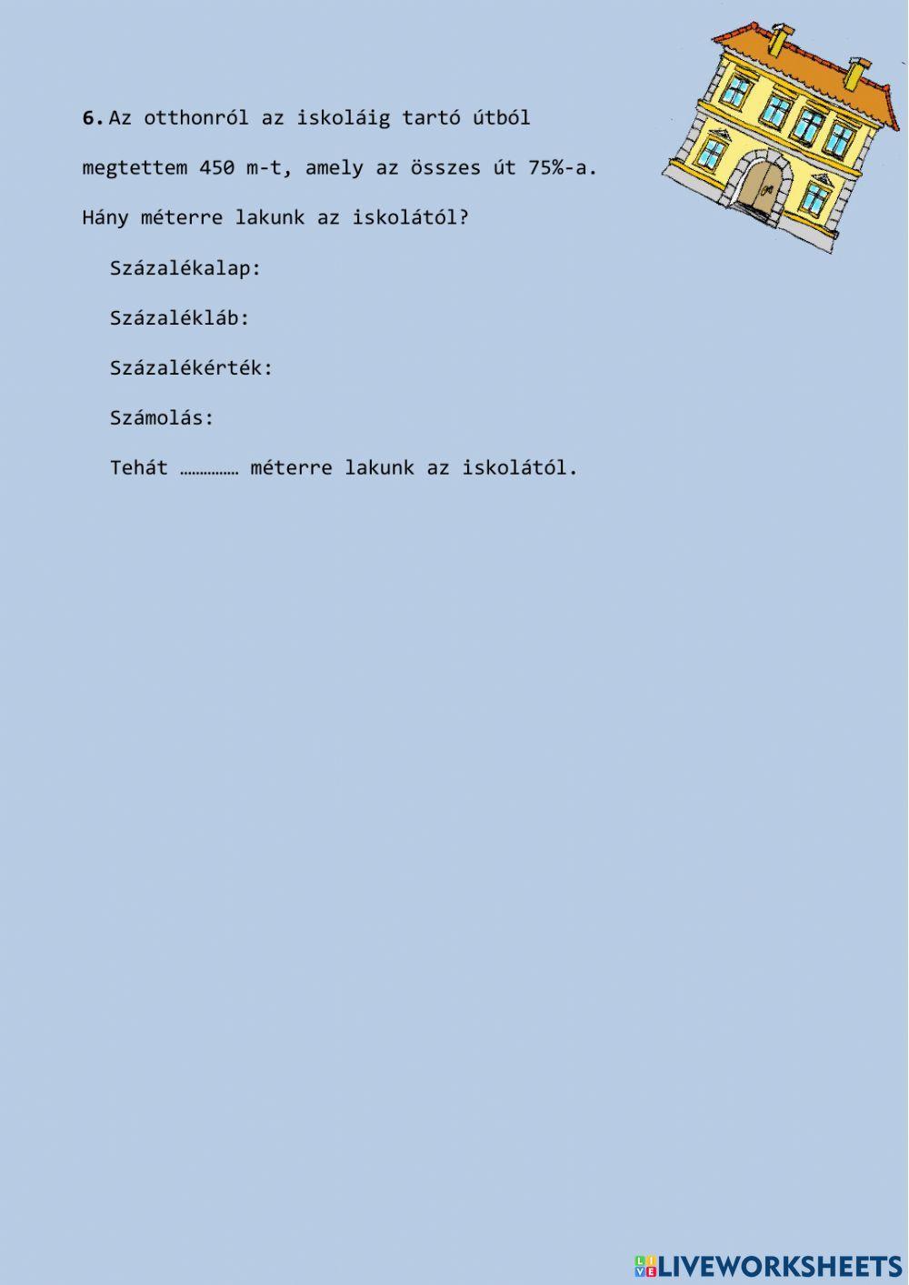 Összefoglalás - Arány százalék