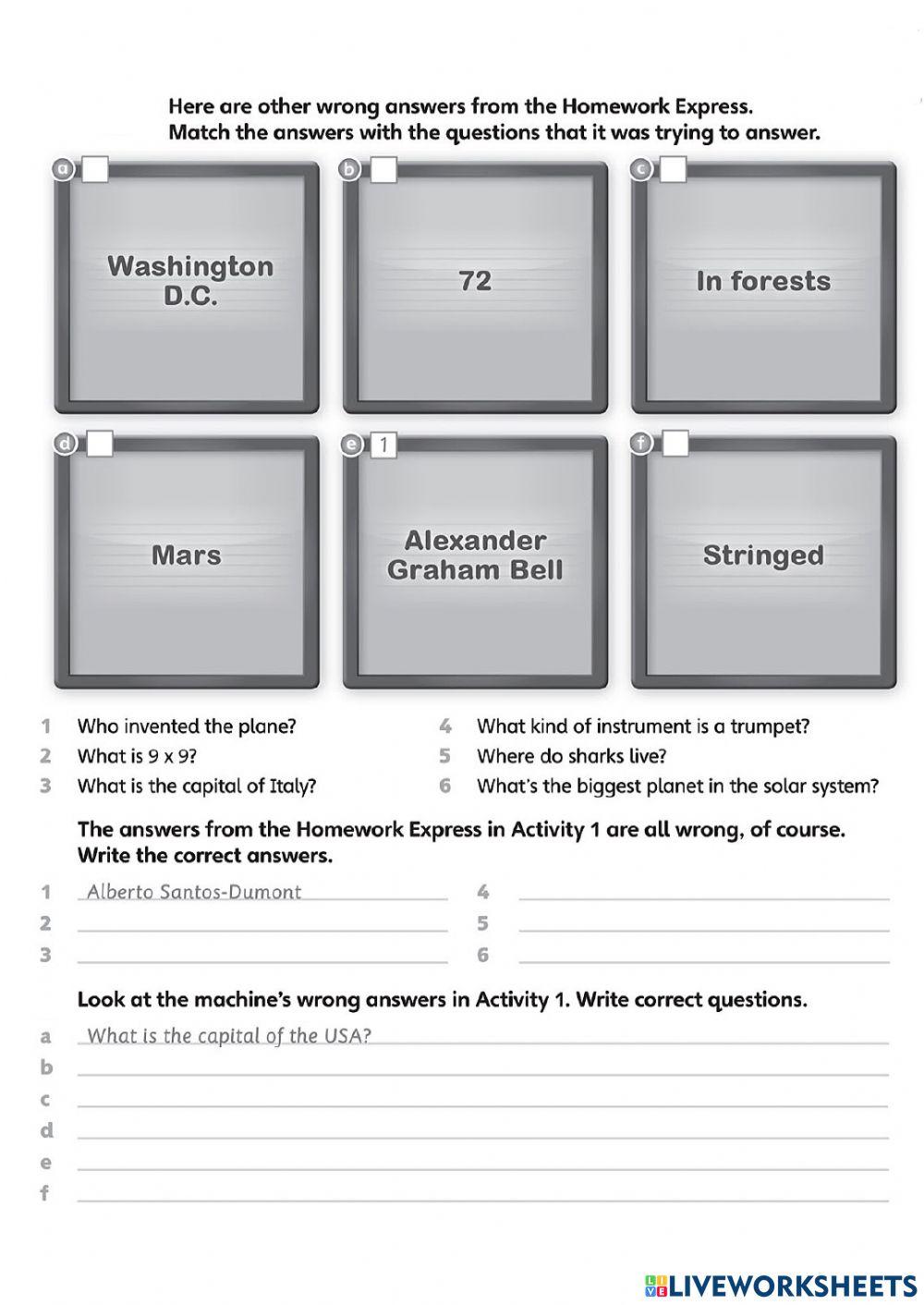 Reading Homework 3102 | CyndiT | Live Worksheets