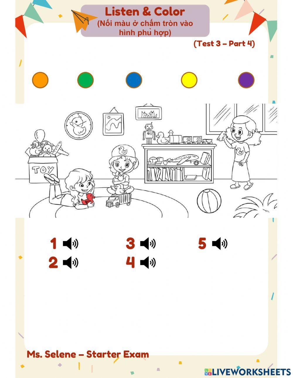 Starters Exam - Test 3 - Listening - Part 4