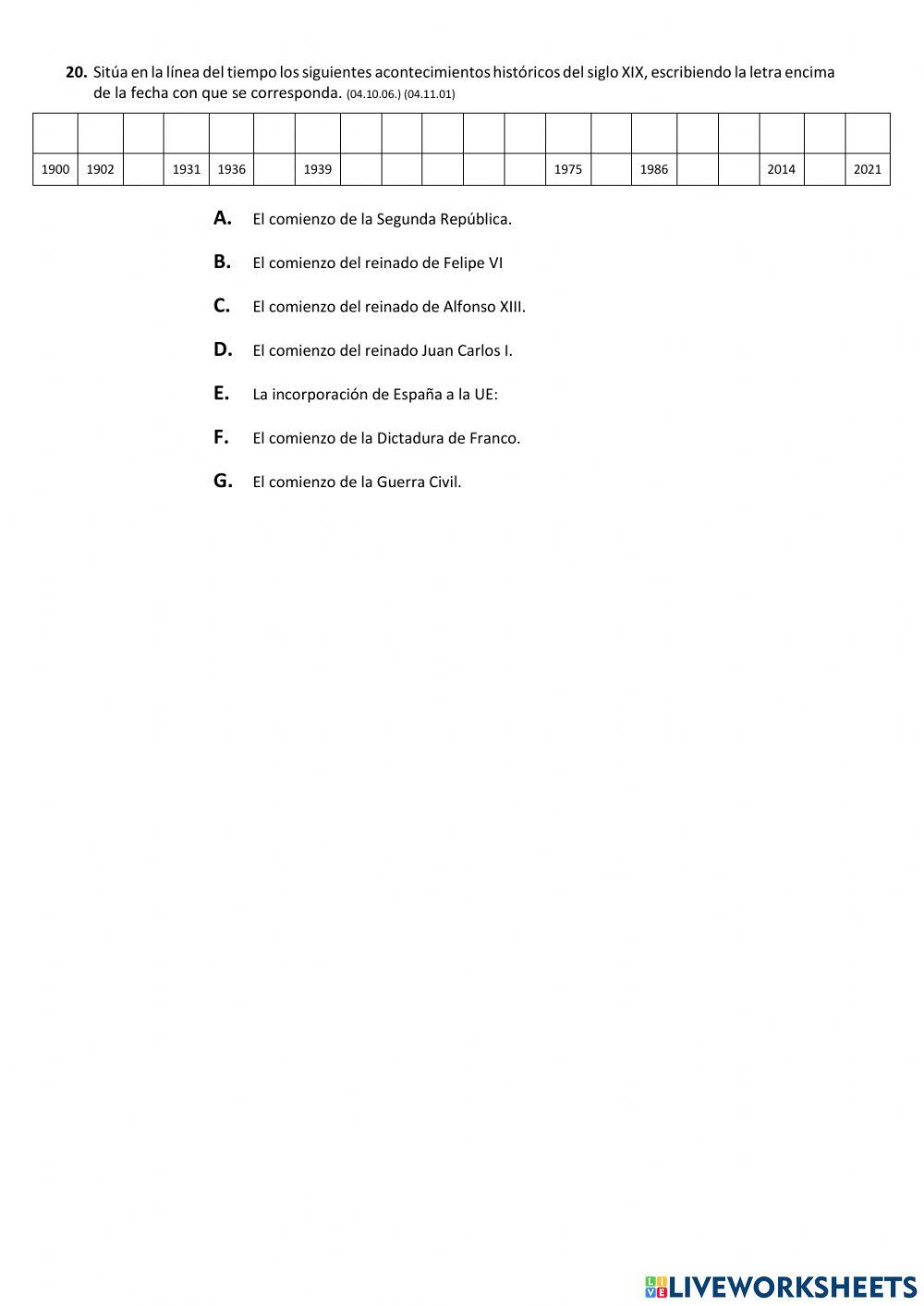 Test sobre la historia reciente