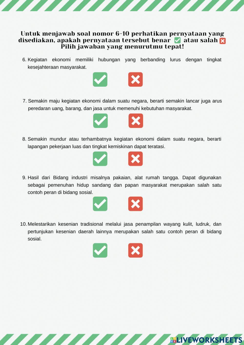 Pengaruh dan Peran Kegiatan Ekonomi