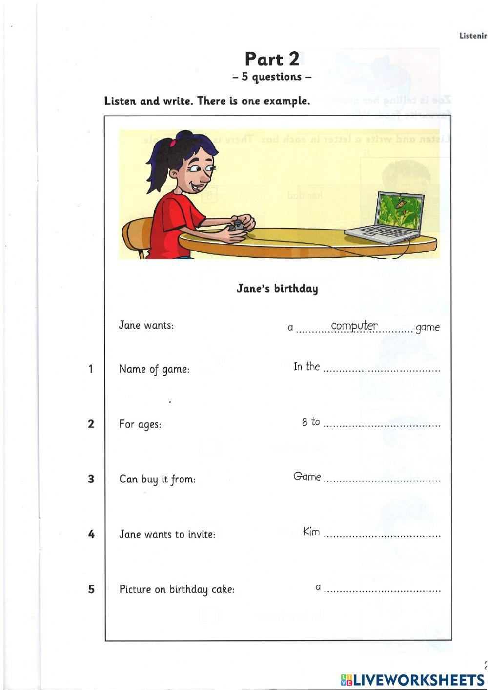 Cambridge Movers Test2 Listening 1.04.2022