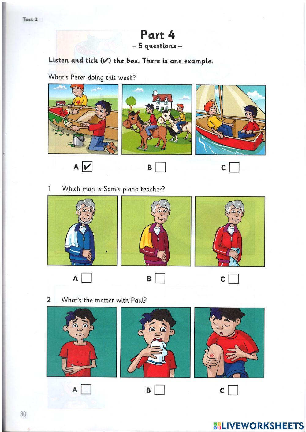 Cambridge Movers Test2 Listening 1.04.2022