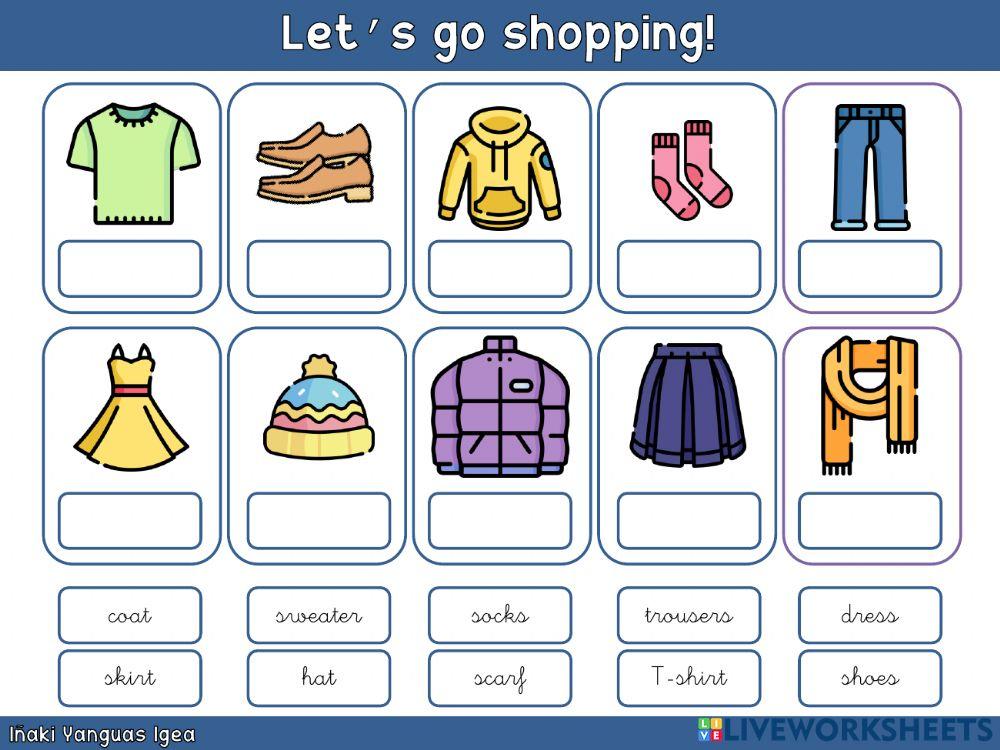 Let's go shopping - Read and drag