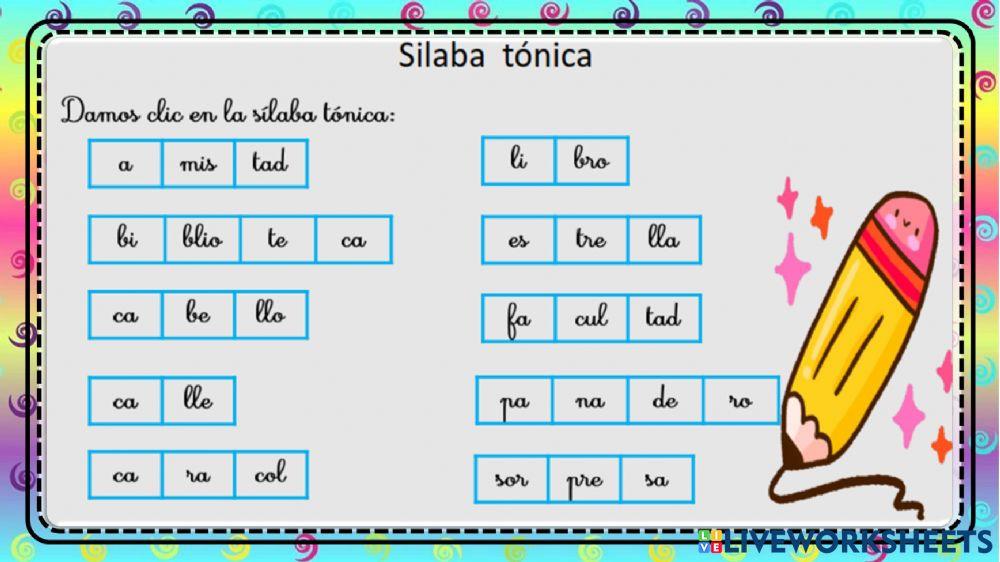 Repaso de la sílaba