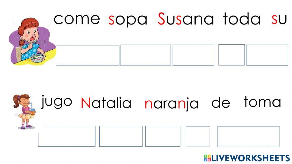 Ordena las oraciones