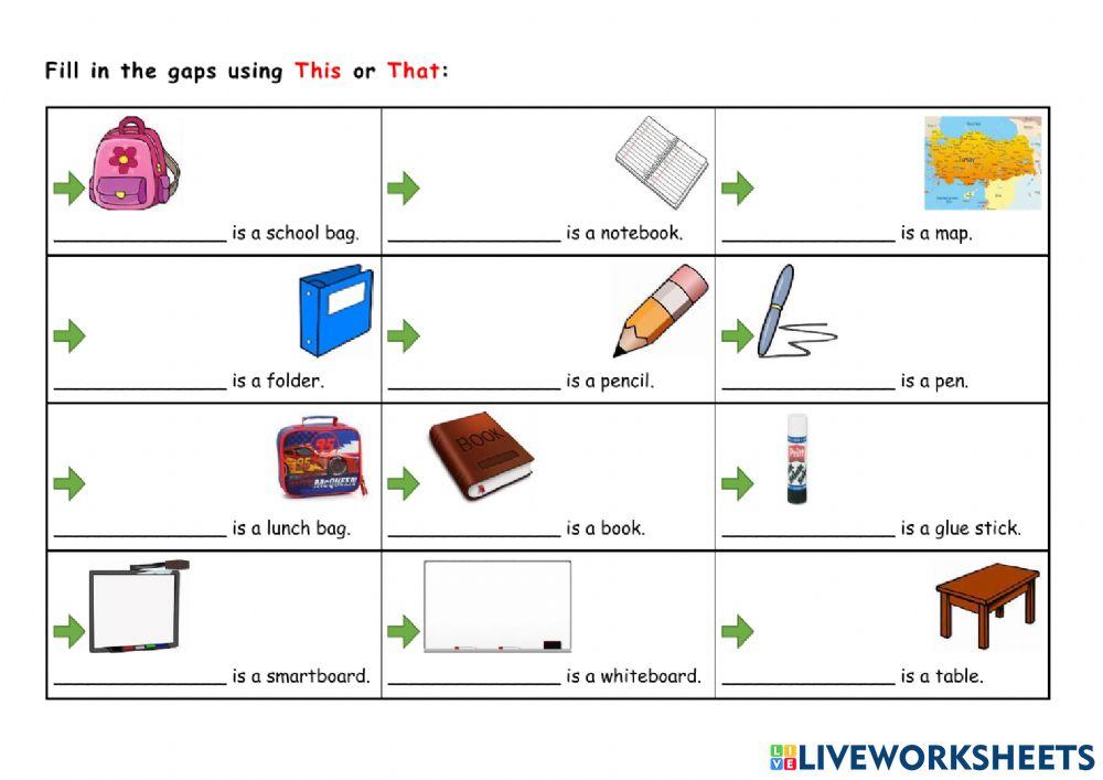 Classroom Objects: This-That