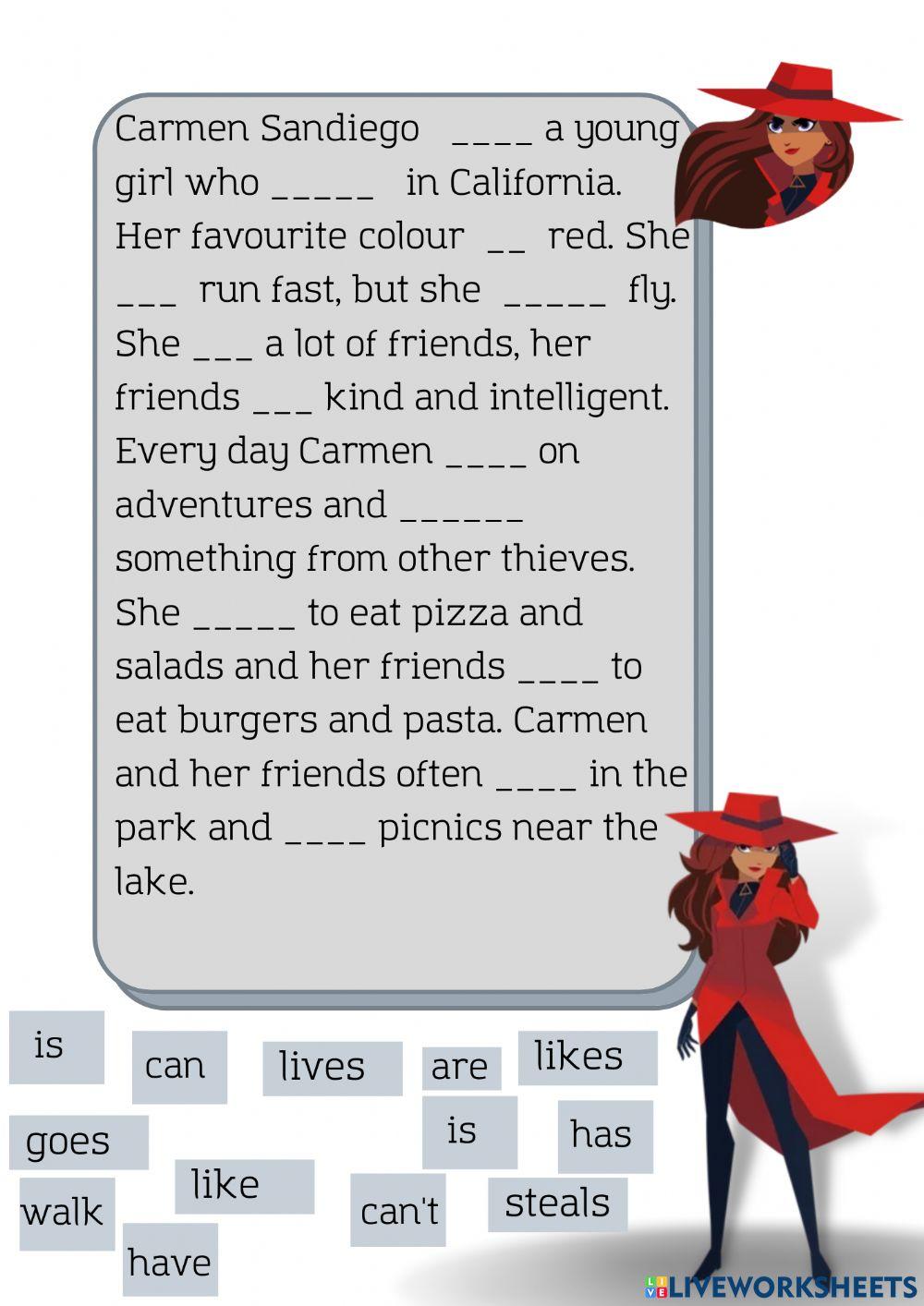 Carmen Sandiego 1975753 | tamms | Live Worksheets