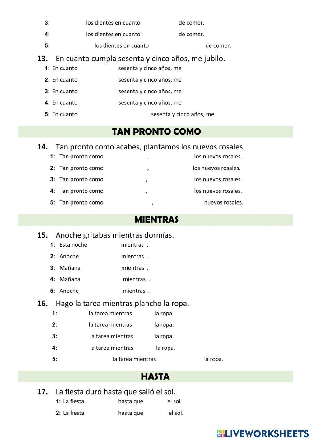 Subordinadas temporales