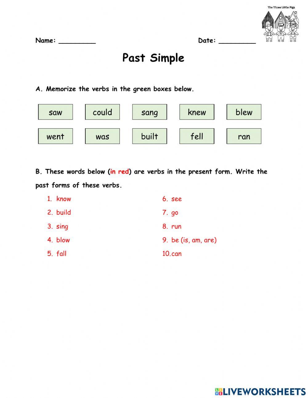 Past Tense: The Three Little Pigs