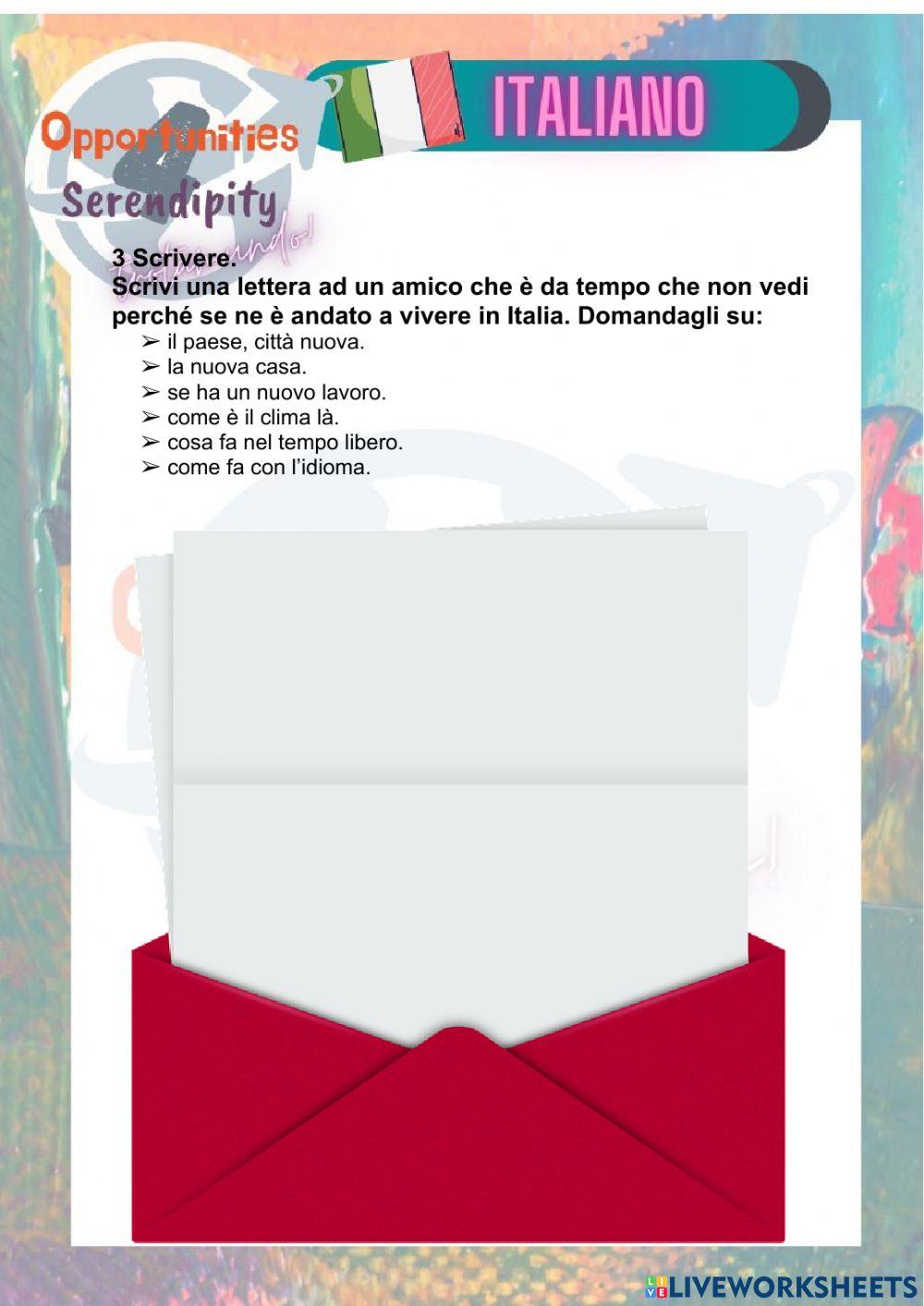 Progetto italiano, modelo examen a1