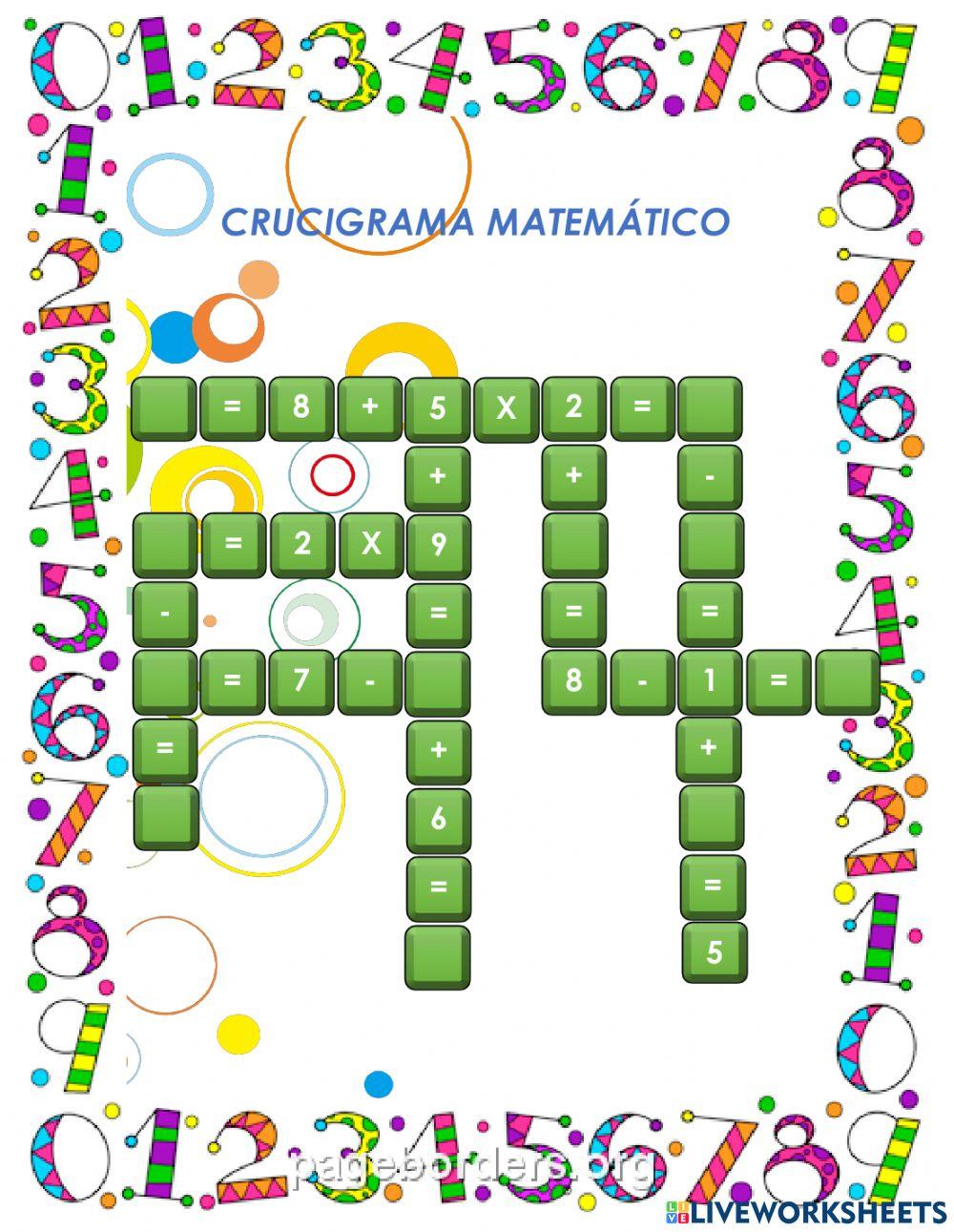 Crucigrama matemático