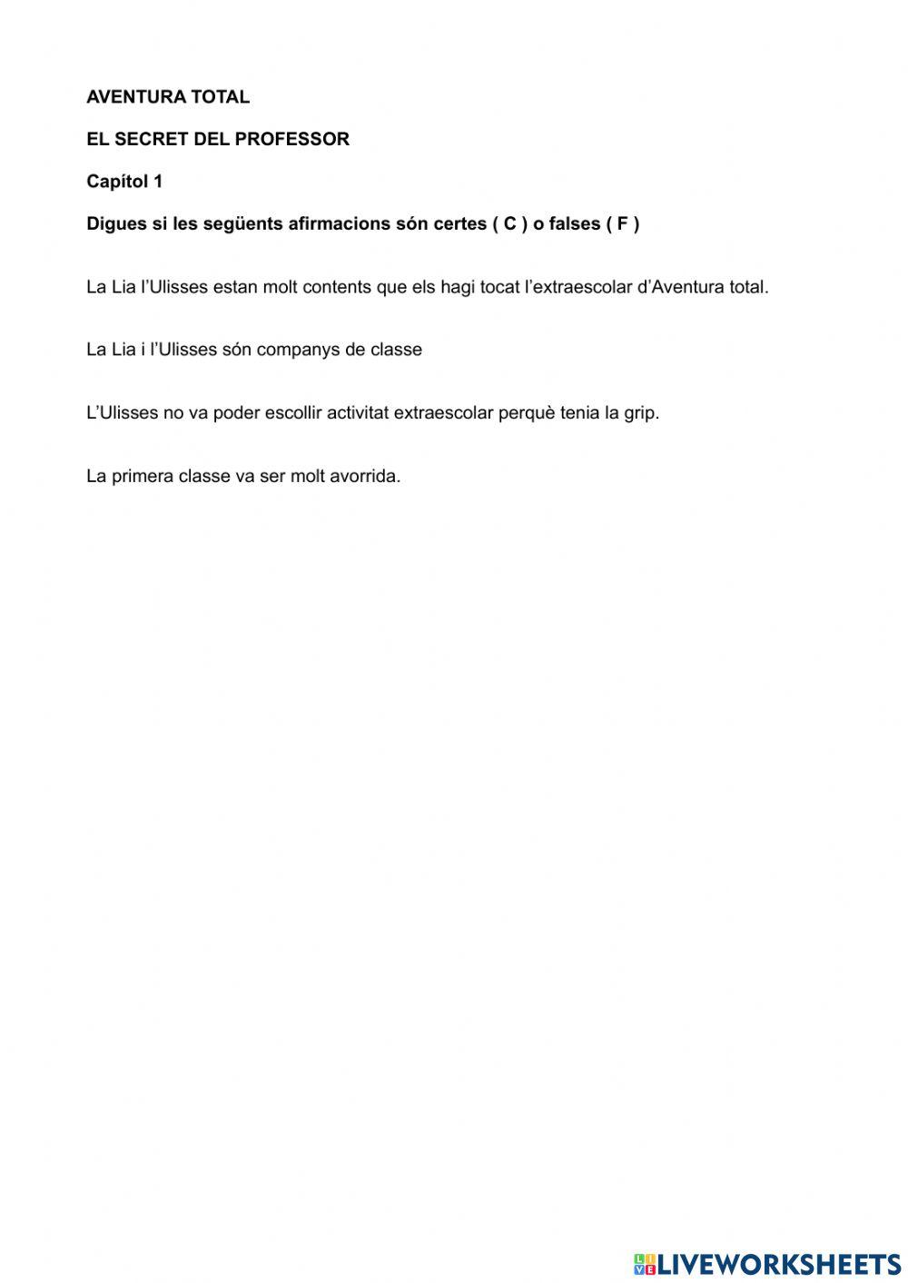 Aventura total -El secret del professor c.1