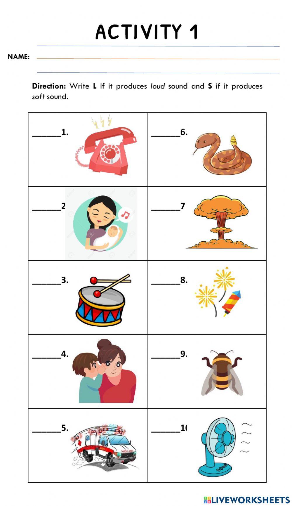 Loud And Soft Sounds Worksheet loud-and-soft-sounds-worksheet