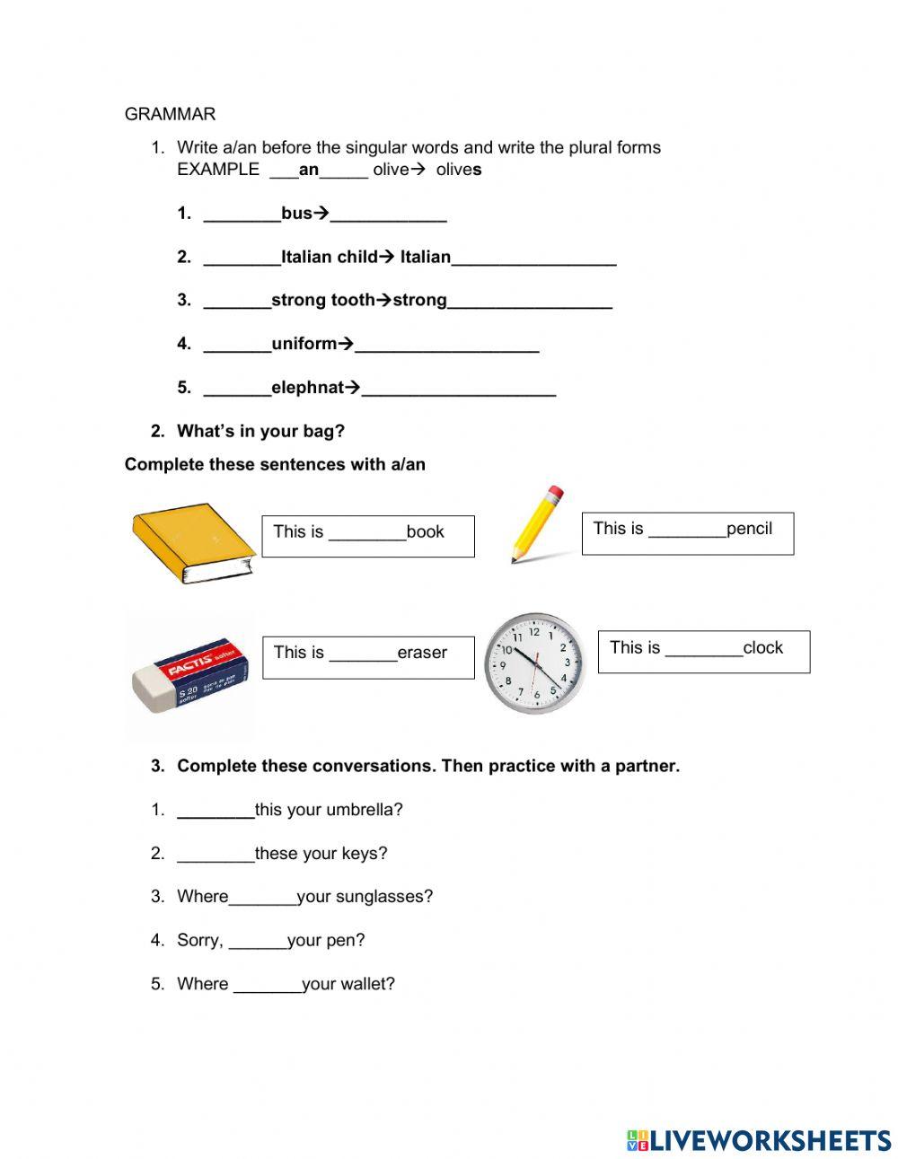 First exam english adults