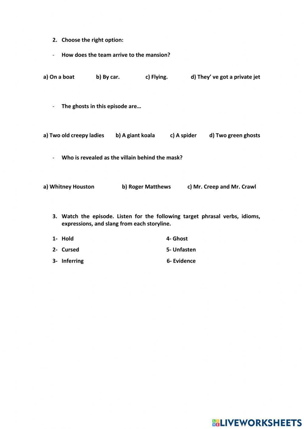 Scooby-Doo episode activity