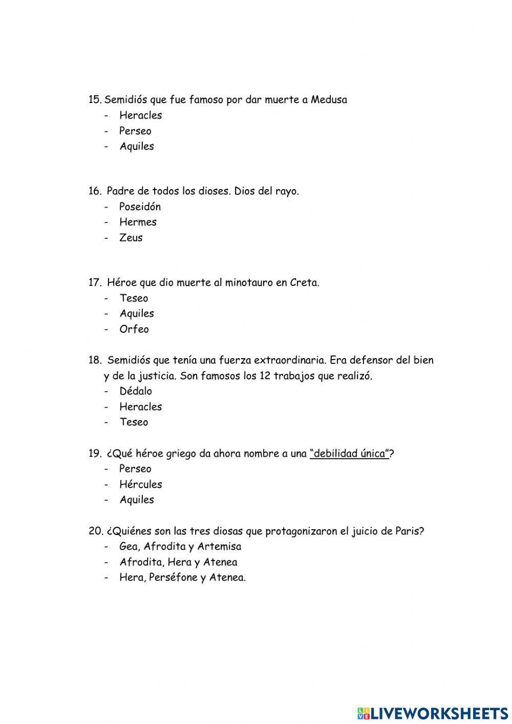 ¿cuánto sabes sobre mitología griega?