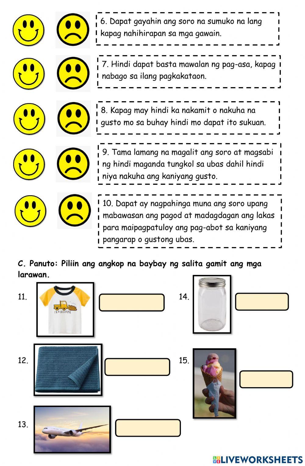Filipino Worksheet -3