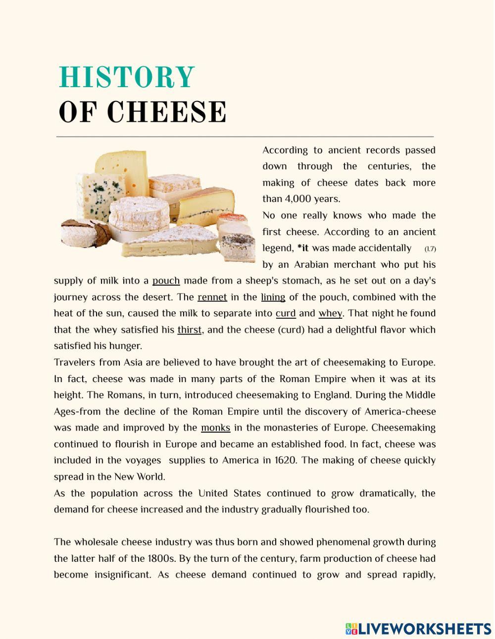 The history of cheese