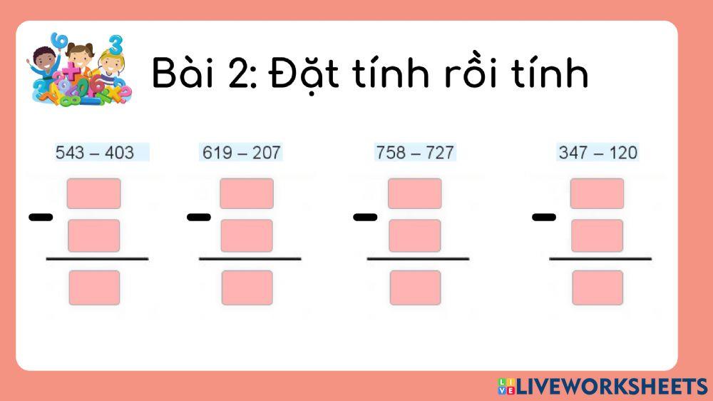 Phiếu bài tập Toán