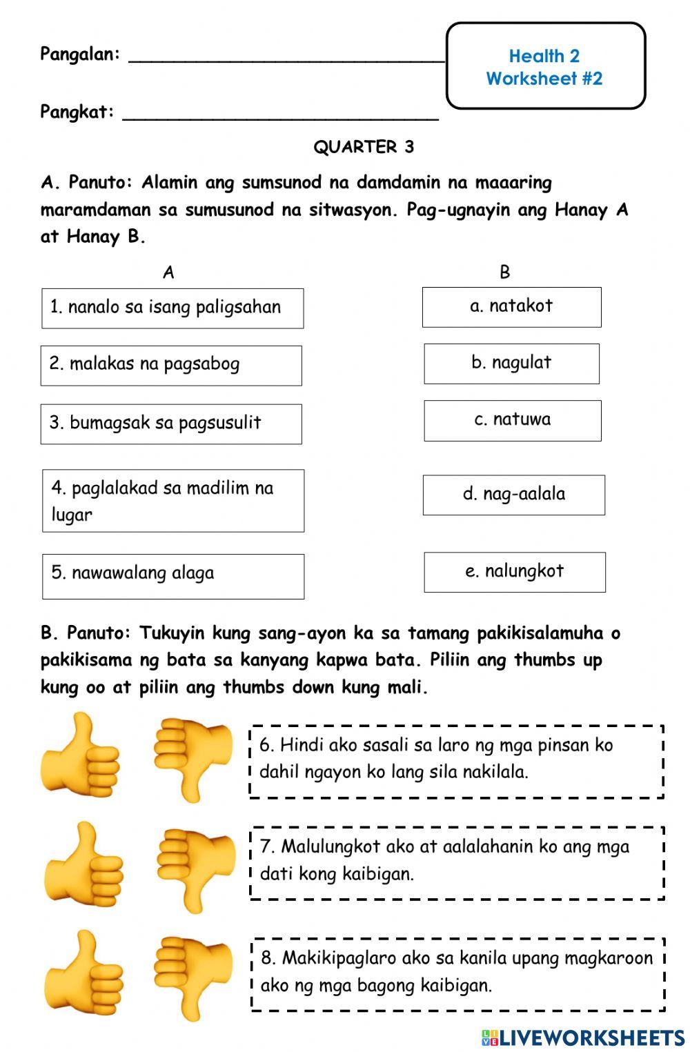 Health - Pagpapahayag ng Damdamin