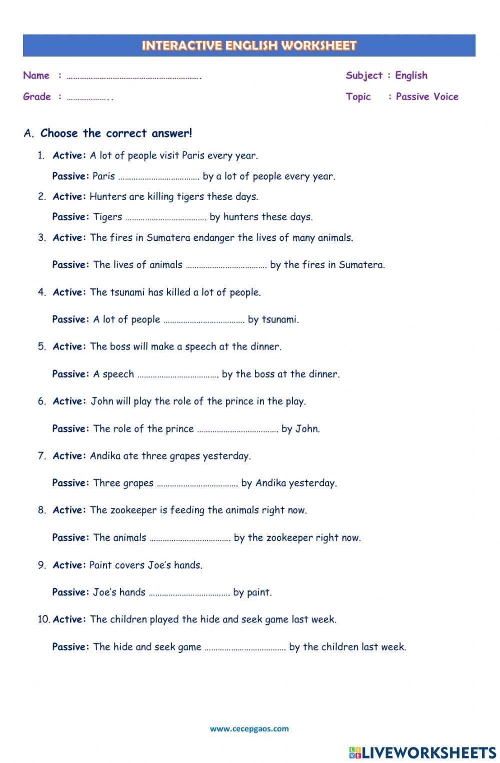 LKPD Interaktif Bahasa Inggris Tentang Passive Voice (Five Tenses) LKPD Interaktif Bahasa Inggris Tentang Passive Voice (Five Tenses)