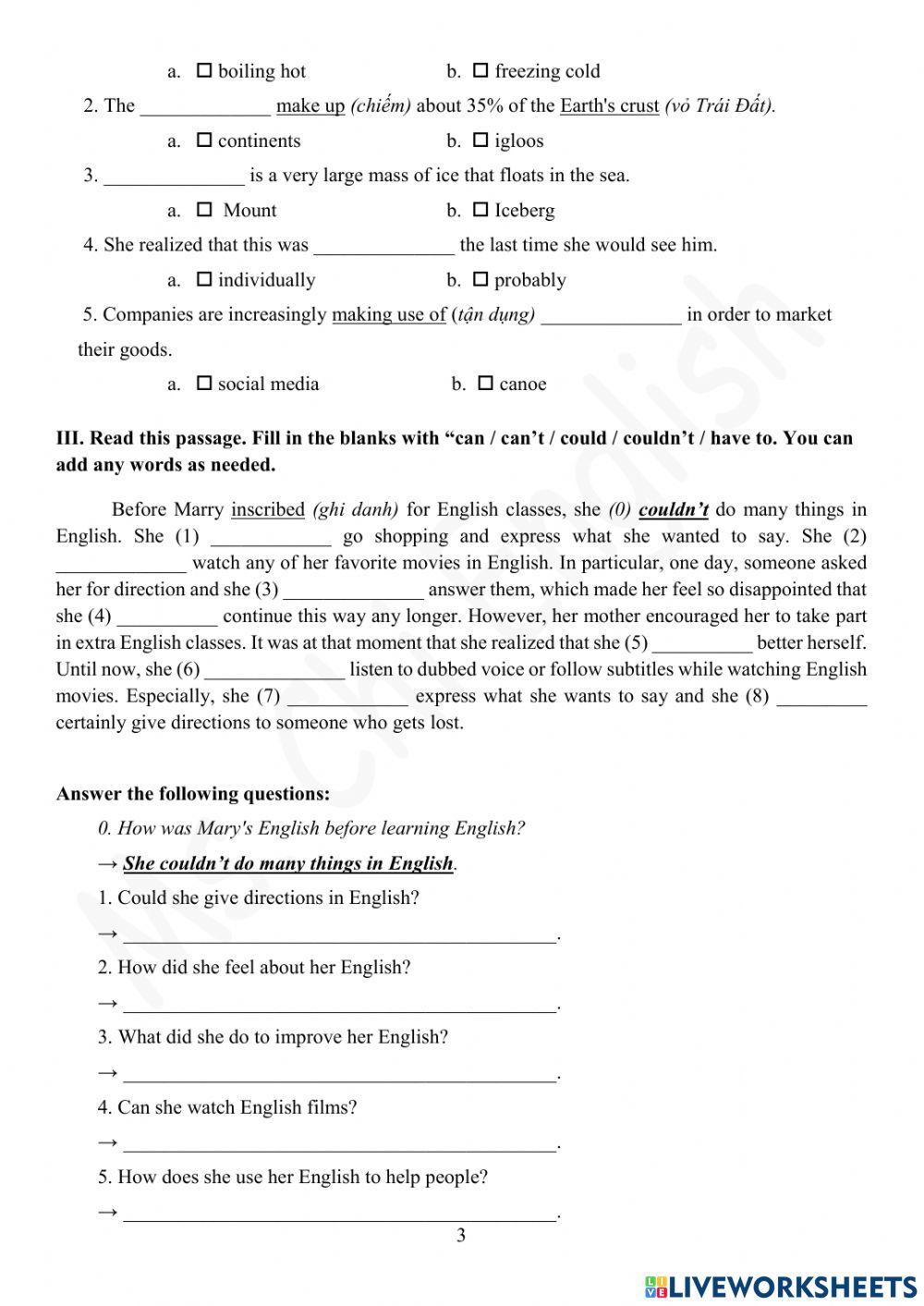 07.03.22- Gold A2- U8 Vocab 1