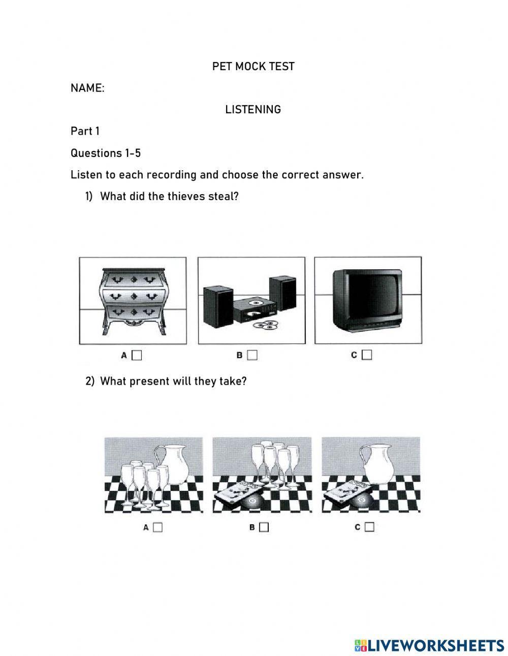 P.E.T Prctice Lsitening