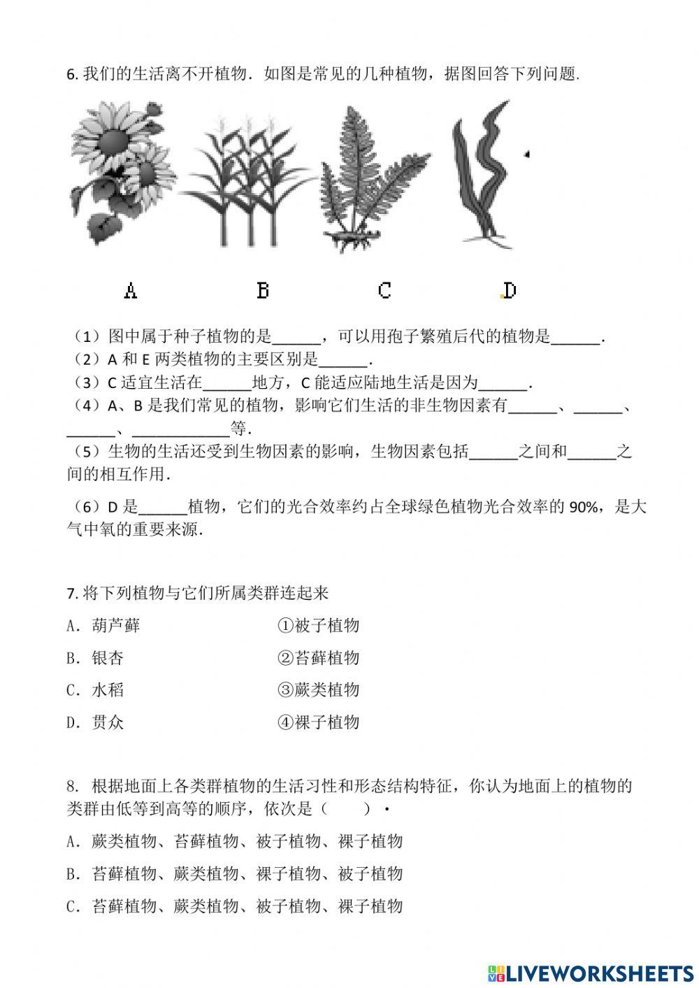 科学生物与非生物习题b