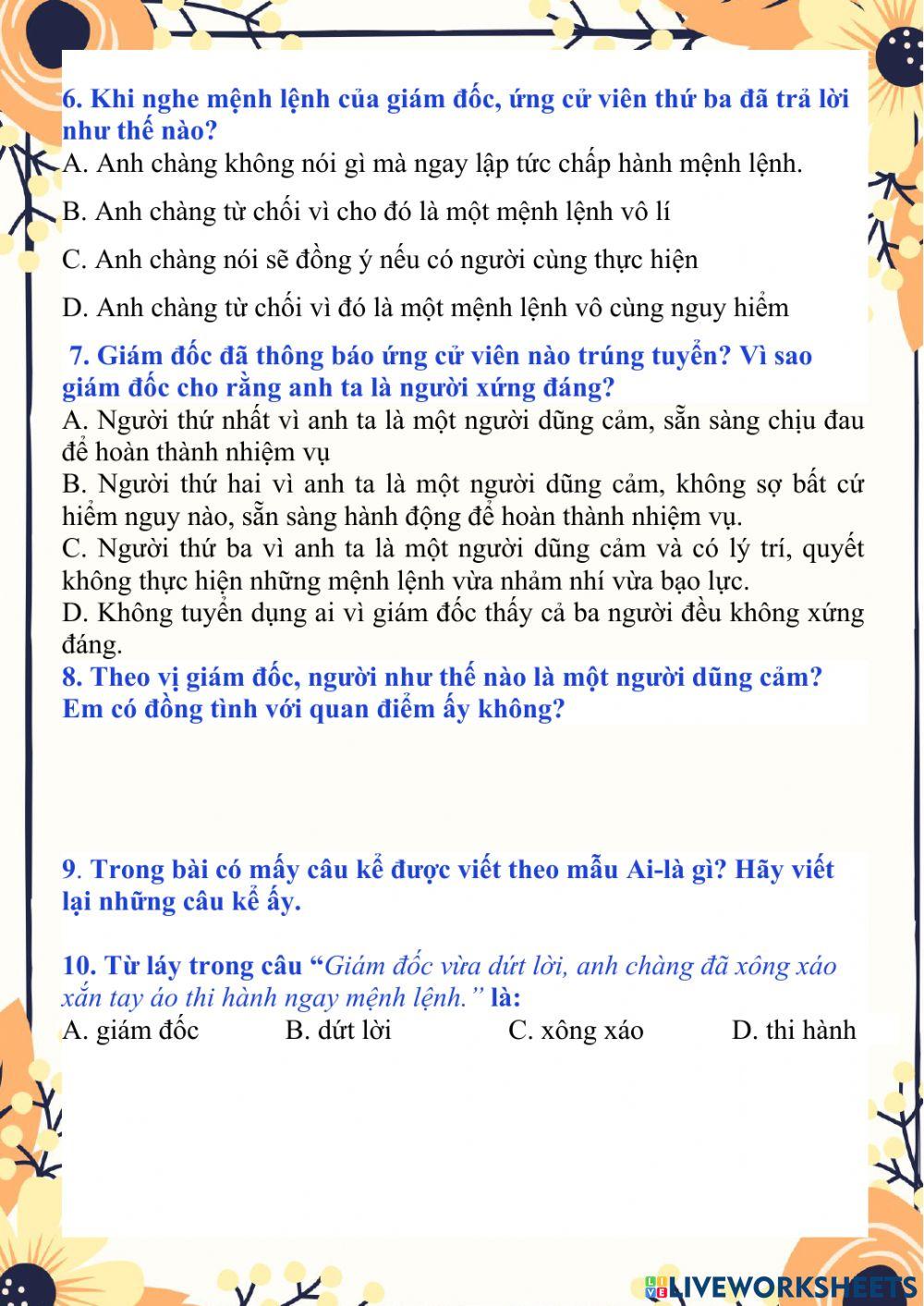 Ôn tập Tiếng Việt lớp 4 Tuần 25