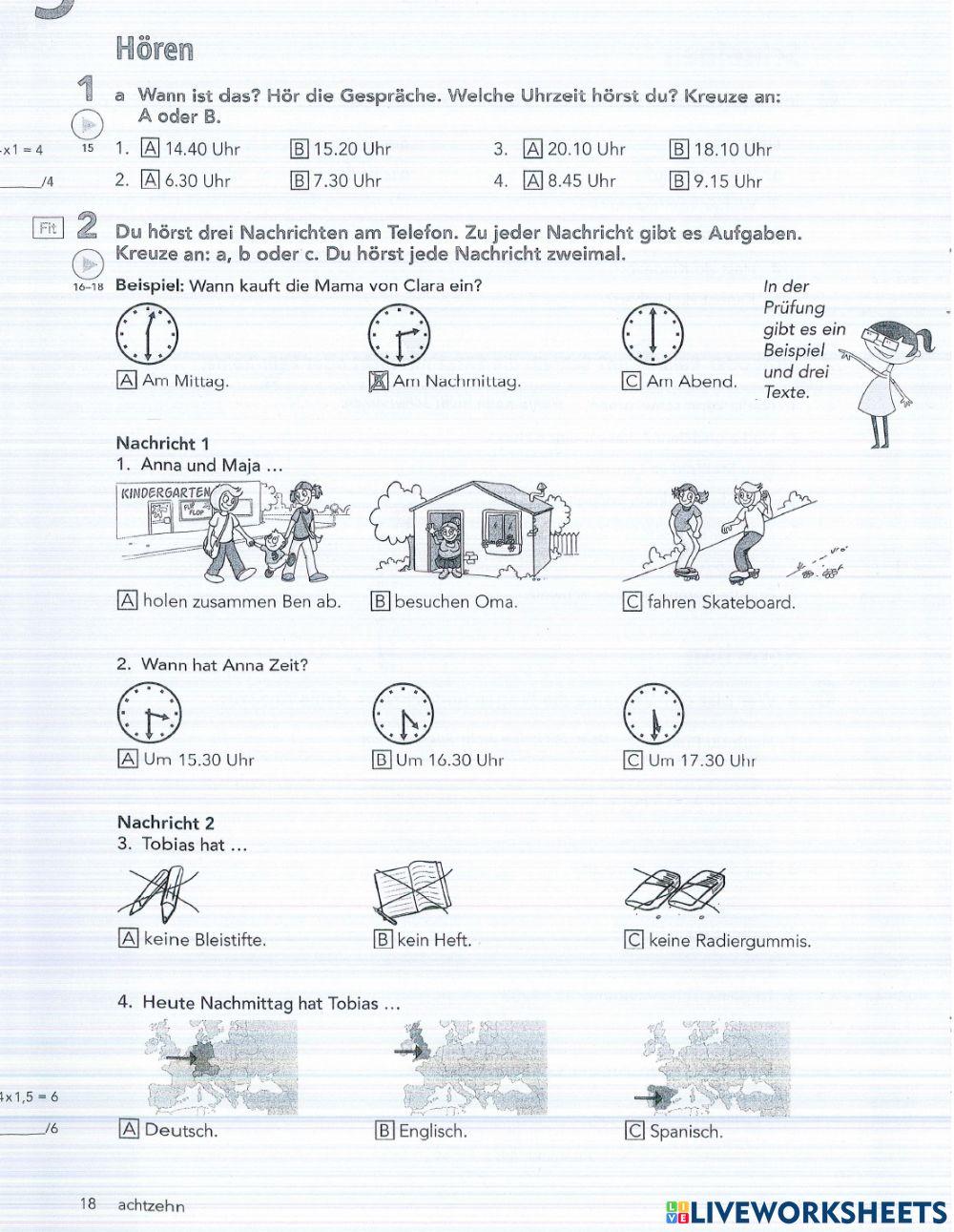 Logisch a1 e5 Testheft Hören 1, 2
