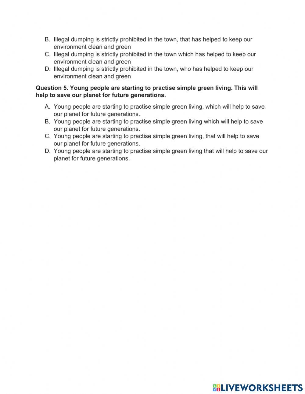 Sentences combination