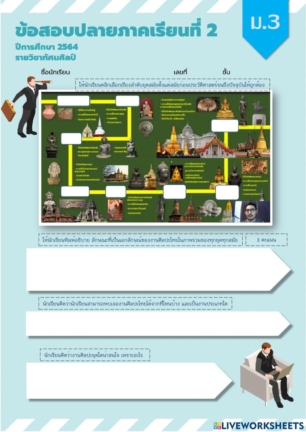 ข้อสอบปลายภาคเรียนที่ 2 วิชาทัศนศิลป์ ชั้น ม.3