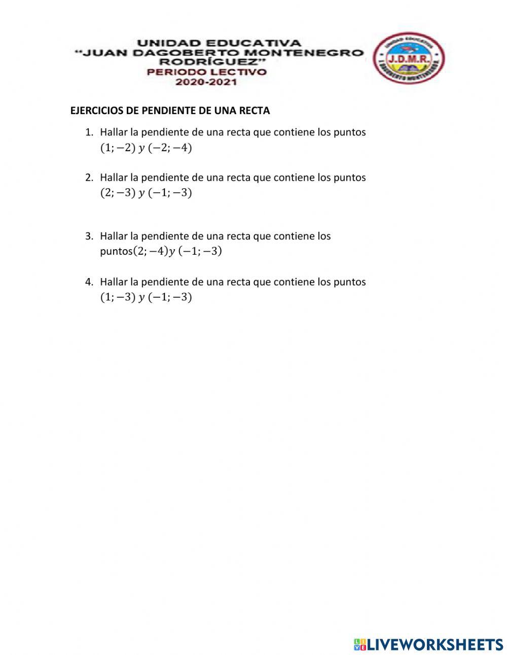 Pendiente de una recta