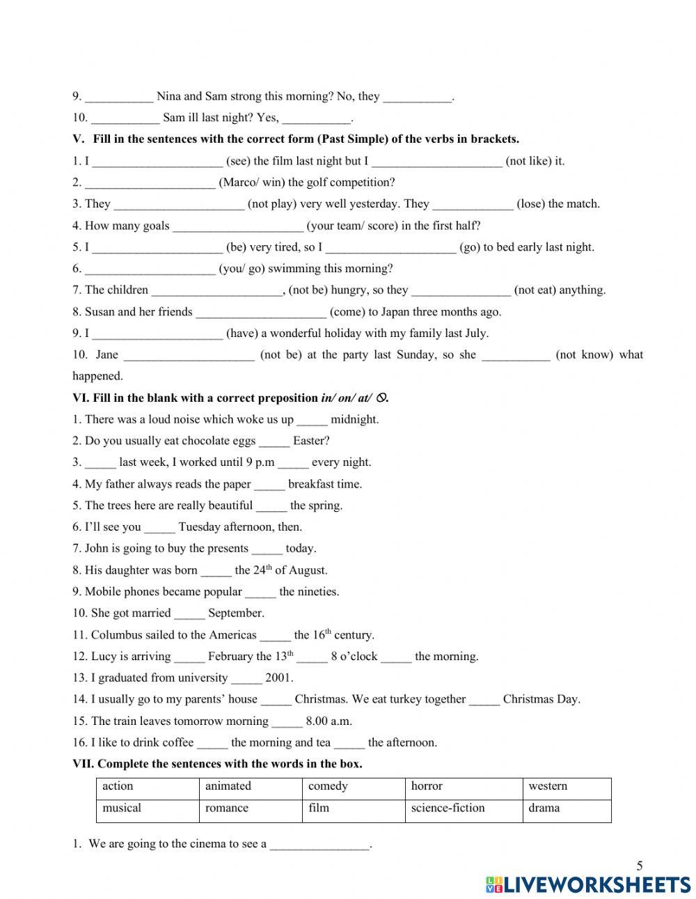 Isw6- Revision Mid term test 2nd semester P2