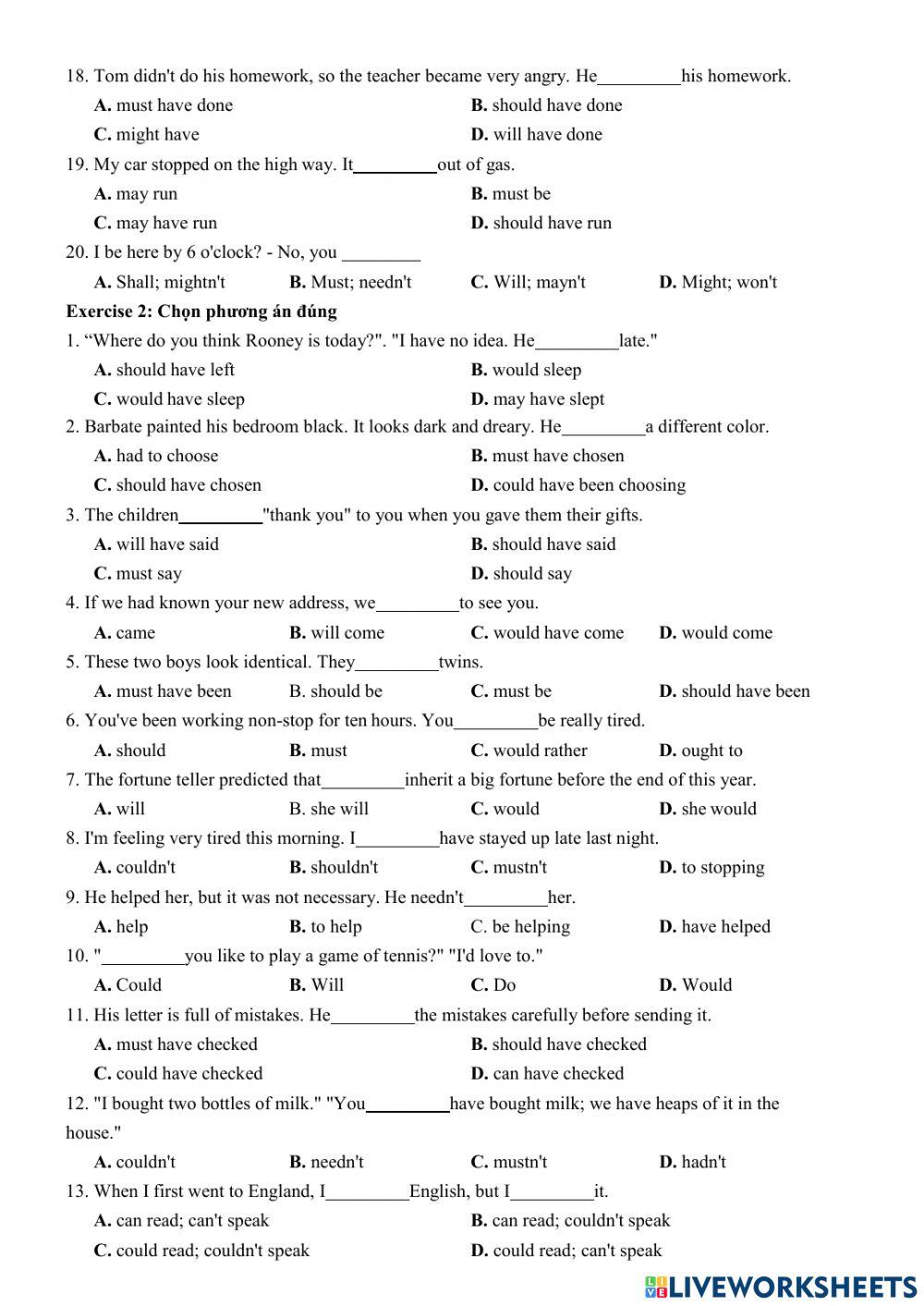 English 9 Modal verbs