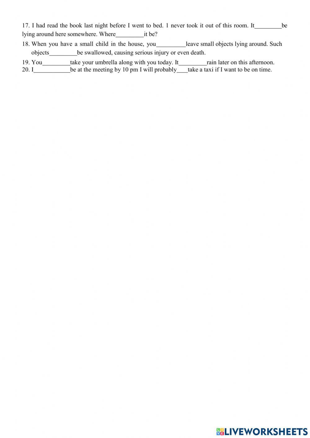 English 9 Modal verbs