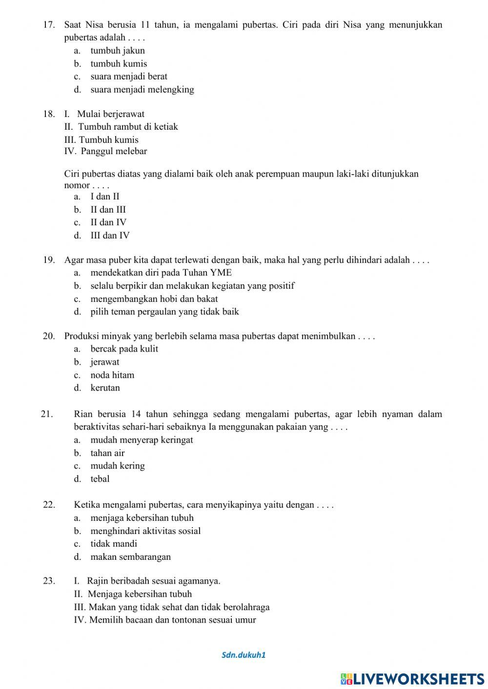 Soal PTS IPA Semester 2 Kelas 6