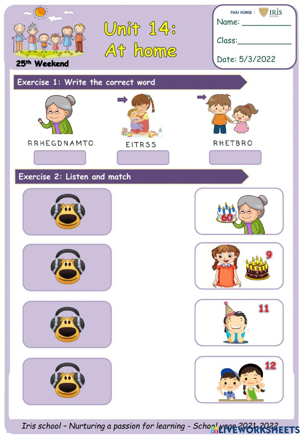 Tiếng Anh 2-25th-Weekeend WS