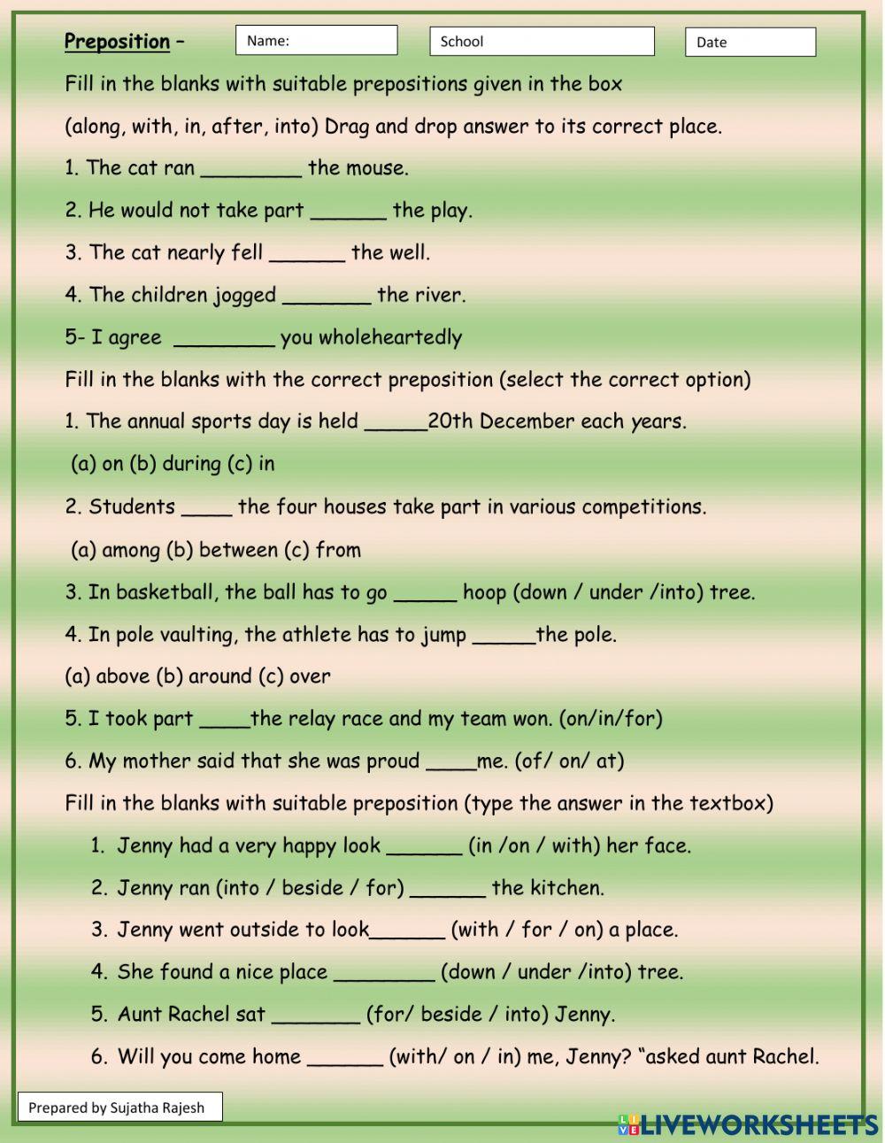 Suja Rajesh Preposition Suja Rajesh Preposition