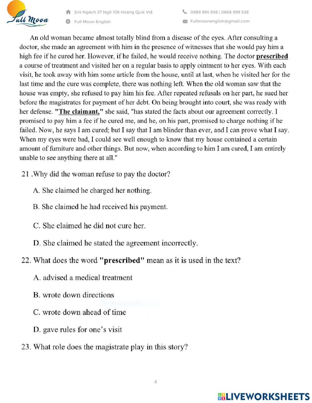 Đề thi vào 10. Practice Test 7